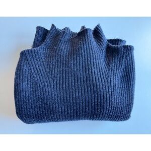 Hatch Collection navy ribbed merino wool turtleneck